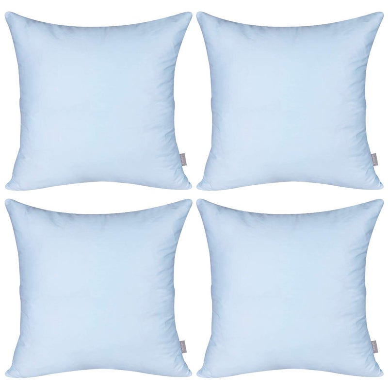 Thmyo 4-Pack 100% Cotton Comfortable Solid Decorative Throw Pillow Case, Square Cushion Cover Pillowcase Sublimation Blank Pillow Covers DIY Throw Pillowcase for Sofa(16x16 inch/ 40x40cm,Light Blue) - Image 1